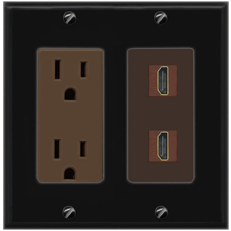 Amazon.com: RiteAV HDMI Wall Plate 2 Port - Outlet [Black